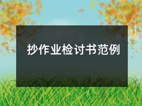 抄作业检讨书范例