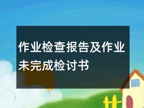 作业检查报告及作业未完成检讨书