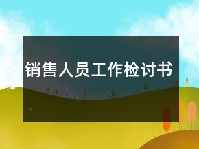 销售人员工作检讨书