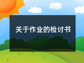 关于作业的检讨书