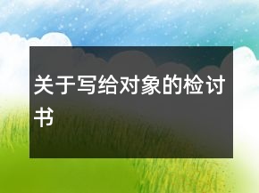 关于写给对象的检讨书