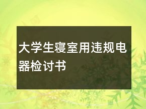 大学生寝室用违规电器检讨书