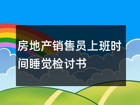 房地产销售员上班时间睡觉检讨书