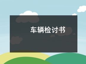 车辆检讨书