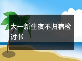 大一新生夜不归宿检讨书