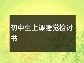初中生上课睡觉检讨书