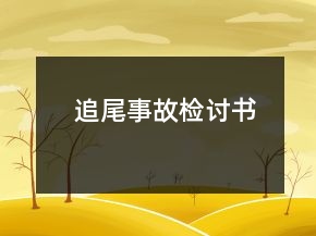 追尾事故检讨书