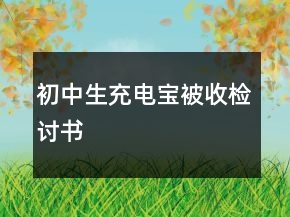 初中生充电宝被收检讨书