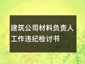 建筑公司材料负责人工作违纪检讨书