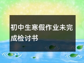 初中生寒假作业未完成检讨书