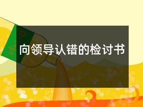 向领导认错的检讨书