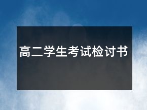 高二学生考试检讨书