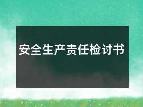 安全生产责任检讨书
