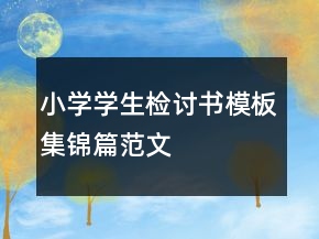 小学学生检讨书模板集锦篇范文