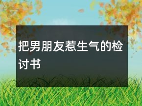把男朋友惹生气的检讨书
