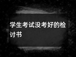 学生考试没考好的检讨书