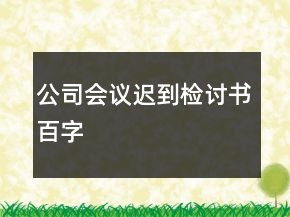 公司会议迟到检讨书百字