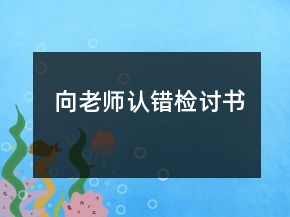 向老师认错检讨书