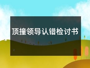 顶撞领导认错检讨书