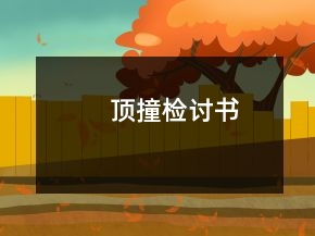 顶撞检讨书