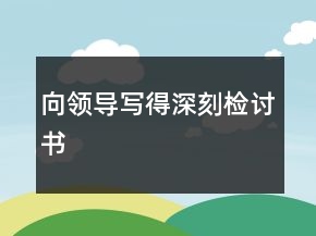 向领导写得深刻检讨书