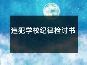 违犯学校纪律检讨书
