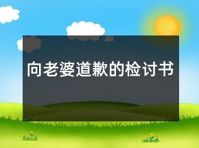 向老婆道歉的检讨书