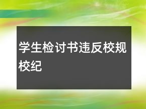 学生检讨书违反校规校纪