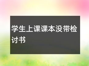 学生上课课本没带检讨书