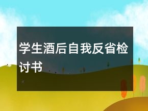 学生酒后自我反省检讨书