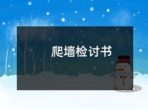 爬墙检讨书