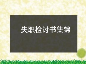 失职检讨书集锦