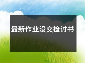 最新作业没交检讨书