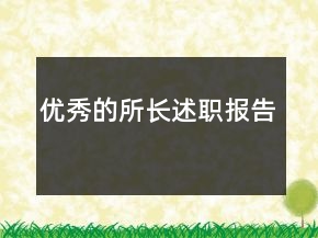 优秀的所长述职报告