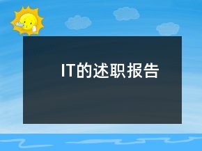 IT的述职报告