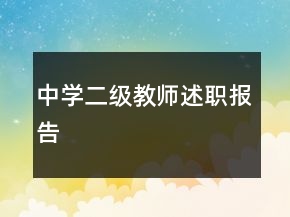 中学二级教师述职报告