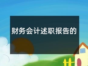 财务会计述职报告的