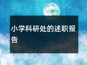 小学科研处的述职报告