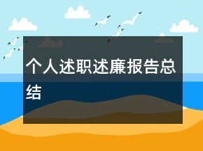 个人述职述廉报告总结