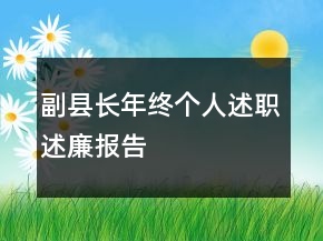 副县长年终个人述职述廉报告