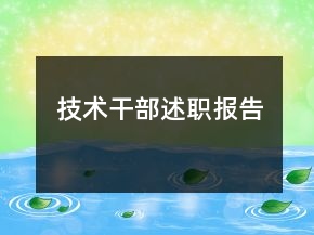 技术干部述职报告