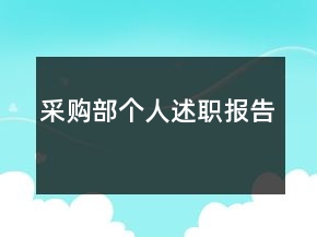 采购部个人述职报告