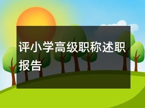 评小学高级职称述职报告