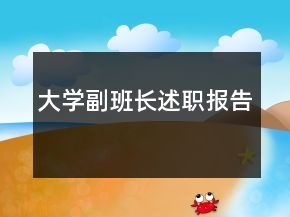 大学副班长述职报告