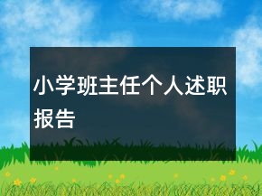 小学班主任个人述职报告