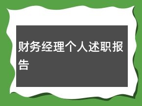 财务经理个人述职报告