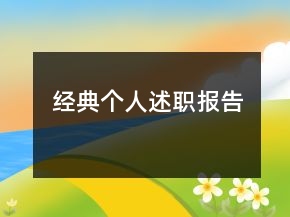 经典个人述职报告