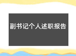 副书记个人述职报告