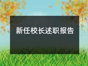 新任校长述职报告