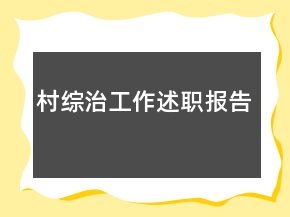 村综治工作述职报告